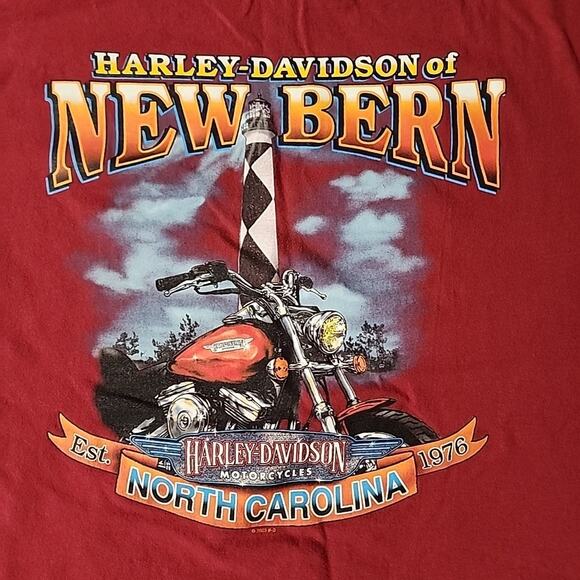 Harley Davidson Mens T-Shirt Size XL New Bern NC Lighthouse - Picture 4 of 4